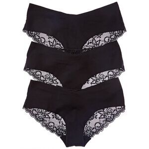 Journelle Womens  3Pk Estelle Hipster, Black